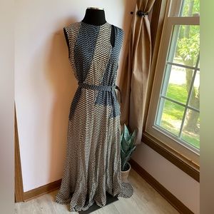 Derek Lam multi print belted maxi dress